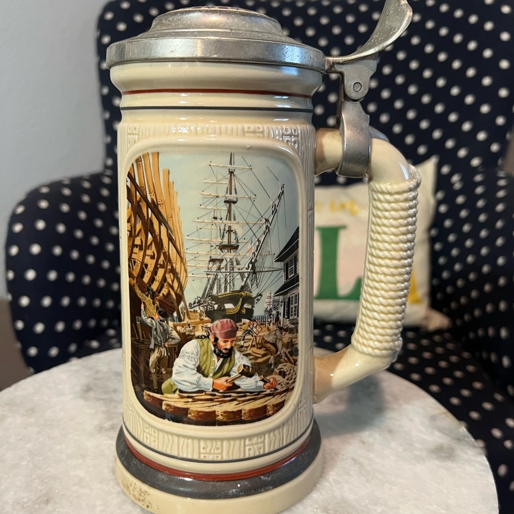 "The Shipbuilder" Avon Beer Stein